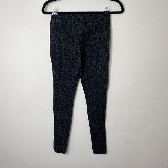 Loft Black and Gray Muted Leopard Print Ponte Leggings Jeggings High Waist XSP - Picture 5 of 10